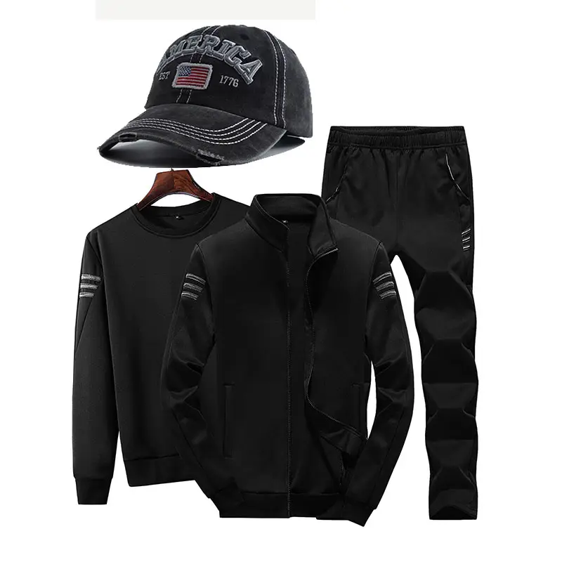 4 piece a set Custom Accept Logo Printing Men High Quality Cotton Pullover Men Pants Hats Jackets Hoodies