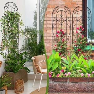 Traliccio Metallico da Giardino per Piante Rampicanti, Decorativo con Lavorazione a Filigrana, Supporto per Piante in Metallo per Rose, Viti e Fiori da Esterno - Product Image 5