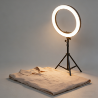 Lampe vidéo LED Qiniu 12 pouces avec trépied 2M en ABS, alimentation CA 10W, intensité réglable, 3 modes de couleur pour le streaming en direct, TikTok, maquillage
