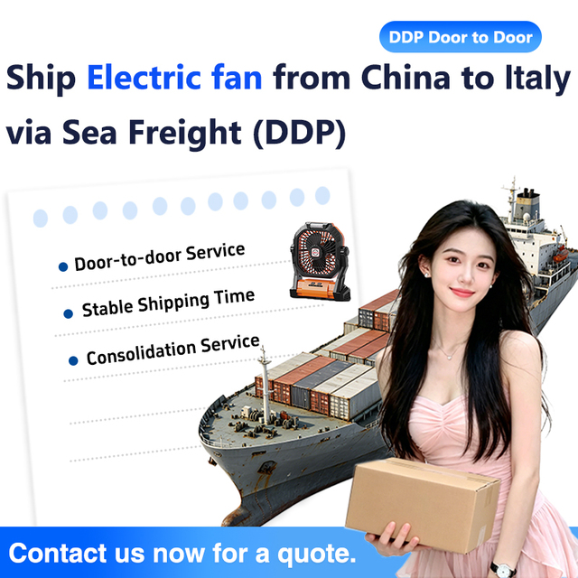 China Shipping Agent Electric Fan Sea Freight DDP Door to Door Service to Italy FBA Address 21kg+ 50-60 Days