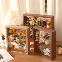 Nouveau modèle – Cadre photo double face en plexiglas et verre véritable pour fleurs, décoration, boîte à ombre en verre pour photos