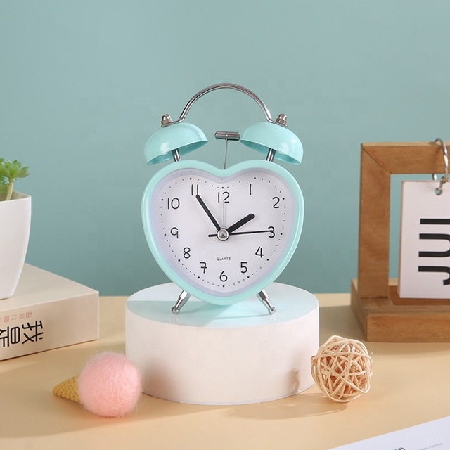 Unique Design Modern Desk Wake Light Sunrise Alarm Natural Light Pink 3inch Needle Quartz Movement Snooze Function Alarm Clock