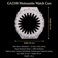 Reloj Casio G-Shock GA2100 con Incrustaciones de Diamantes VVS Moissanite, Bisel de Latón, Reloj con Diamantes Completos, Joyería Hip Hop para Hombre