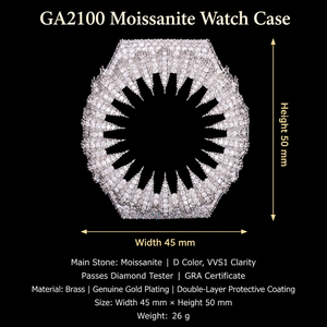Montre Casio <span class=keywords><strong>G</strong></span>-<span class=keywords><strong>Shock</strong></span> GA2100 Iced Out VVS Moissanite avec boîtier en laiton et lunette entièrement pavée de diamants, bijoux hip-hop pour hommes - Product Image 3