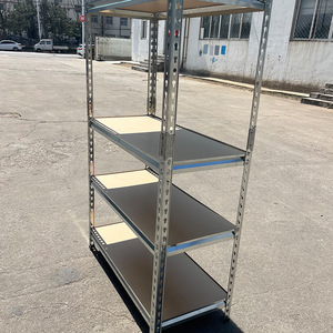 Multilayer Steel Storage Rack 4 Layer <b>Adjustable</b> Galvanized Black <b>Shelf</b> Addition - Product Image 2
