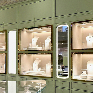 <span class=keywords><strong>Vitrine</strong></span> de présentation de bijoux <span class=keywords><strong>en</strong></span> bois haut de gamme moderne avec éclairage LED <span class=keywords><strong>en</strong></span> <span class=keywords><strong>verre</strong></span> <span class=keywords><strong>et</strong></span> métal pour boutique de détail - Product Image 3