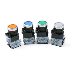 La38-11 Push Button Switch 24V 1No Flat Head Non <b>Illuminated</b> Mechanical Reset For Industrial Use - Product Image 2