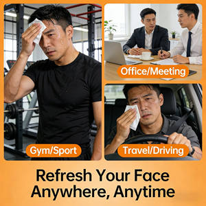 Lingettes nettoyantes pour le <span class=keywords><strong>visage</strong></span> sans alcool pour hommes, effet apaisant après-rasage, pour une fraîcheur quotidienne - Product Image 2