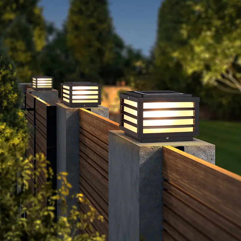 Colonne lumineuse solaire cour extérieure lumière moderne étanche super lumineuse villa mur jardin porte post lampe