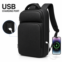 Sac à dos professionnel antichoc doublé polaire avec port de charge USB et poche arrière antivol pour ordinateur