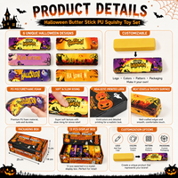 Jouet Squishy en PU en forme de barre de beurre Halloween, mignon et Kawaii, à récupération lente, pour la décompression, pour les 14 ans et plus, Marque JXC, Fournisseur en gros OEM ODM