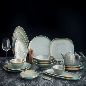 Life-Word – vaisselle <span class=keywords><strong>de</strong></span> luxe Royal Horeca, service à café occidental, service à dîner en grès émaillé vert réactif - Product Image 4
