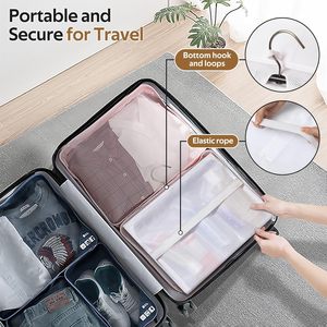 Organizador de ducha de malla con 5 bolsillos, enrollable, plegable, de gran capacidad, de secado rápido, para almacenamiento en el baño, para uso en caravanas/RV - Product Image 3