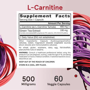 Oem במלאי אצטיל l-carnitine 500 mg הגנה חמצון המוח תומך ייצור אנרגיה & חילוף חומרים הרזיה - Product Image 2