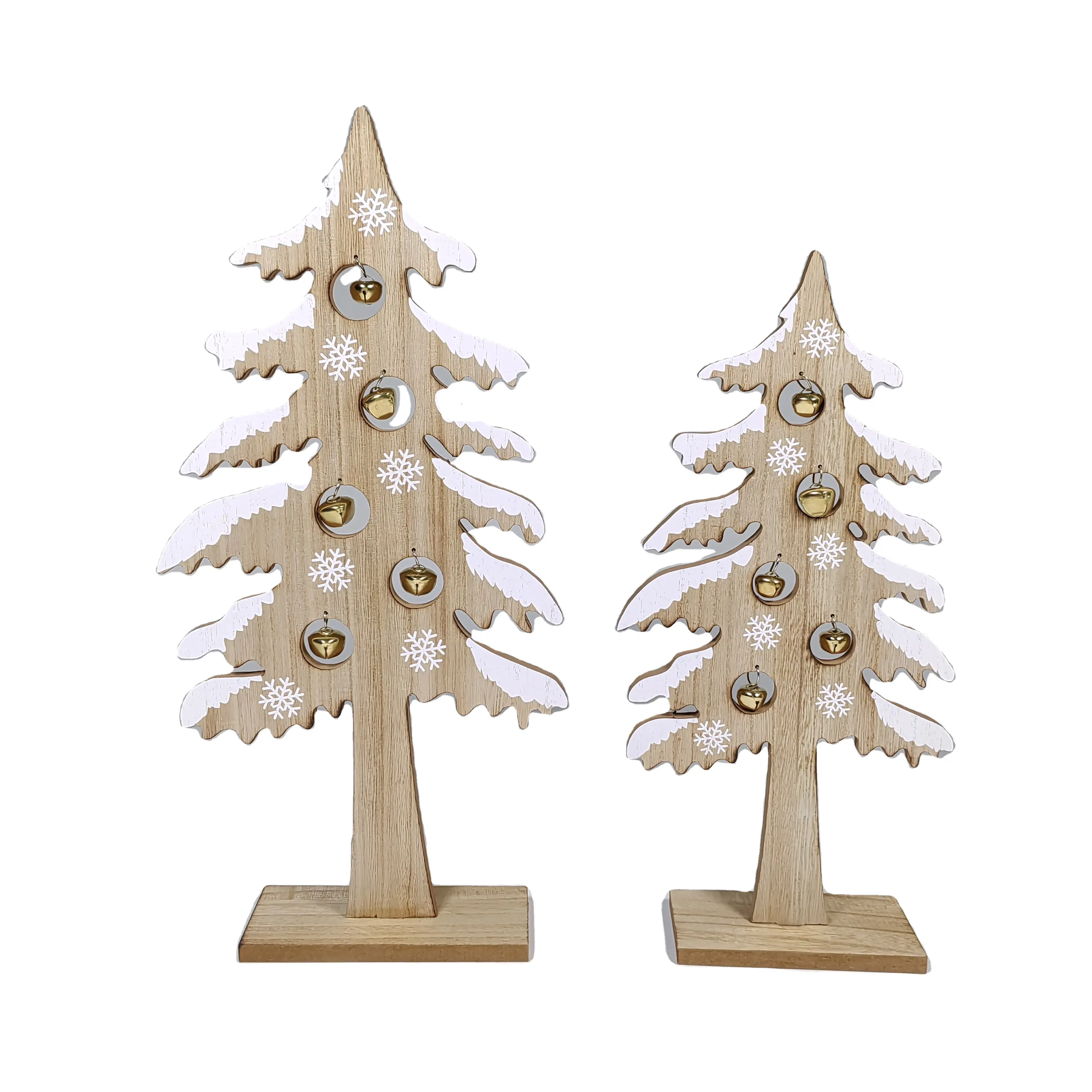 40cm MDF Wooden Christmas Tree with Bell Ornament Home Decorations Ornaments for the Holiday Season Part of Christmas Genre