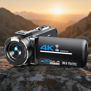 Caméra vidéo 4K 56MP, caméra de vlogging, caméra YouTube, WiFi, vision nocturne, écran tactile rotatif, caméra enregistreuse pour podcast - Product Image 3
