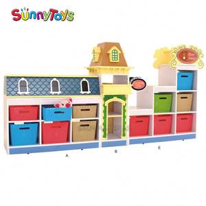 Populaire coloré maternelle garderie enfants jouet stockage petite forme de dessin animé armoire meubles préscolaires garderie - Product Image 1