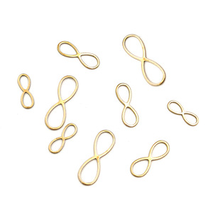 Pendentif creux en forme de huit en acier inoxydable, composant de bijoux doré pour la création de boucles d'oreilles et colliers DIY, formes variées H1059 - Product Image 1