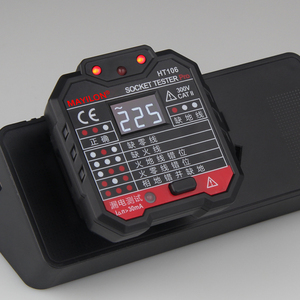 Bonajay ht106b USA cắm đo điện áp Tester gfci 5mA Ổ cắm điện ổ cắm Tester Đen + Đỏ nhựa 1 năm bảo hành - Product Image 5