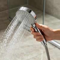Système de douche thermostatique 3 fonctions avec bec de baignoire en laiton robuste, finition chrome poli, jet puissant, vente en gros OEM pour hôtels