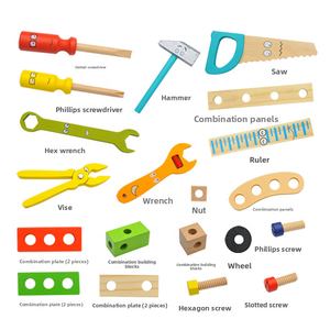 Boîte à <span class=keywords><strong>outils</strong></span> <span class=keywords><strong>en</strong></span> <span class=keywords><strong>bois</strong></span> pour enfants garçons et filles éducation précoce jouets éducatifs Simulation <span class=keywords><strong>en</strong></span> <span class=keywords><strong>bois</strong></span> bricolage jouets d'entretien - Product Image 6