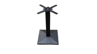 Pied de table carré en fonte 450x450xH720mm avec pieds réglables, finition noire sablée par poudrage