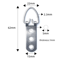 Crochets de suspension robustes en métal pour cadres, plaqués zinc argenté, à 3 trous, en forme de D, accessoires de quincaillerie