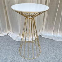 Vente directe usine : Table de bar et de pâtisserie en métal doré pour mariages, événements et fêtes