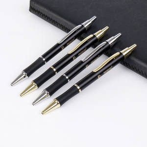 Bolígrafo de Metal con Logotipo Personalizado de Alta Calidad al por Mayor para Oficina de Negocios u Hotel, Regalo Corporativo, Bolígrafo Negro - Product Image 1