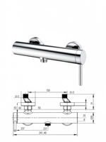 Robinet de bain mural noir mat, mitigeur cylindrique à poignée unique pour salle de bain, robinet de baignoire OEM