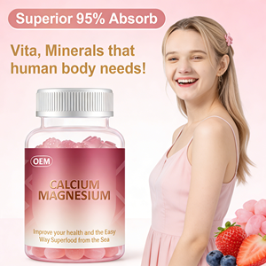 ODM/OEM Ingrosso Etichetta Privata Gommose di Magnesio Glicinato Senza Zucchero con Vitamina D3, Magnesio, Potassio, Calcio, Zinco per Adulti - Product Image 1