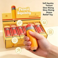 Vente Chaude Jouet Squishy à Remontée Lente en Forme de Crayon de Simulation, Jouet Anti-Stress Fidget à Presser Répétitivement en Forme de Papeterie de Dessin Animé