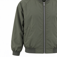 Blouson bomber pour homme à col montant et fermeture éclair, 100 % polyester, léger, décontracté, coupe-vent, pour le quotidien, printemps-automne