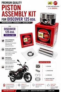 Kit de piston pour Bajaj Discover 125 4V, diamètre 54,00 mm, avec anneau OEM et revêtement au molybdène, kit de piston en alliage durable STD 54,00 mm pour Bajaj - Product Image 4