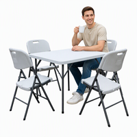 Table pliante carrée en fer moderne 88 cm YODA YD-OTZ88 pour la maison, l'extérieur, l'entrepôt et le parc