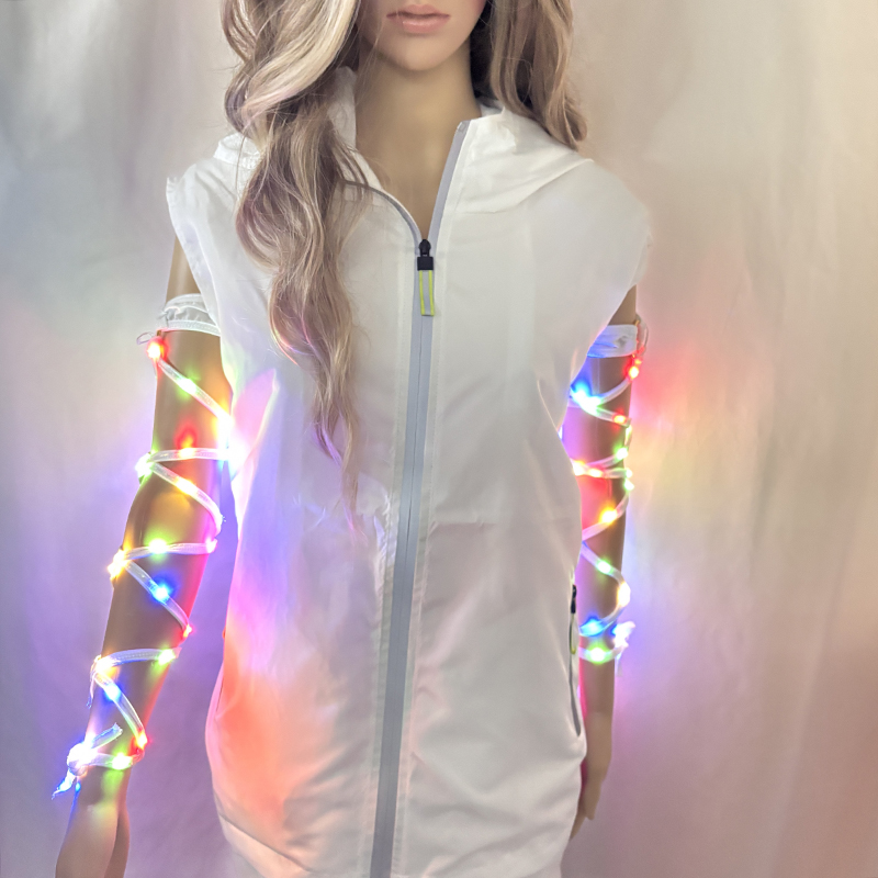 Guantes LED Intermitentes Recargables – 4 Luces Por Guante – Accesorios Para Fiestas, Baile Y Escenario