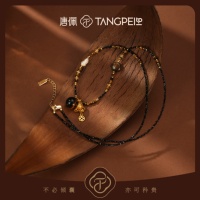TANGPEI Nouvelle Chaîne de Perles en Alliage Style Chinois Élégant avec Breloque Gourde Hulu et Faux Perles pour Femme, Bijou Porte-Bonheur Tendance