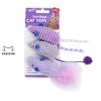 Ensemble de 3 jouets pour chat en forme de souris, jouet interactif à la catnip pour chaton, pour l'auto-amusement
