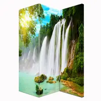 Spring Waterfall Falt bildschirm Bildschirm Raumteiler Trennwand 3 Panels Leinwand Home Decor Falt gitter Leinwand Tannenholz