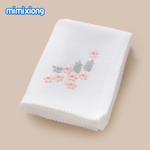 Mimixiong OEKO Tex algodón suave Swaddle tejido bordado flor recién nacido bebé mantas de punto - Product Image 3
