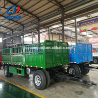 Remorque industrielle à double essieu 4x4 avec barre de traction de 20 pieds pour transporteur de conteneurs ISO, remorques de tracteur pour camions complets, remorques de camions agricoles