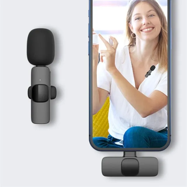 Professional Wireless Lavalier Lapel Microphone Mic K8 Wireless Microphone Vlogging Mic For phone