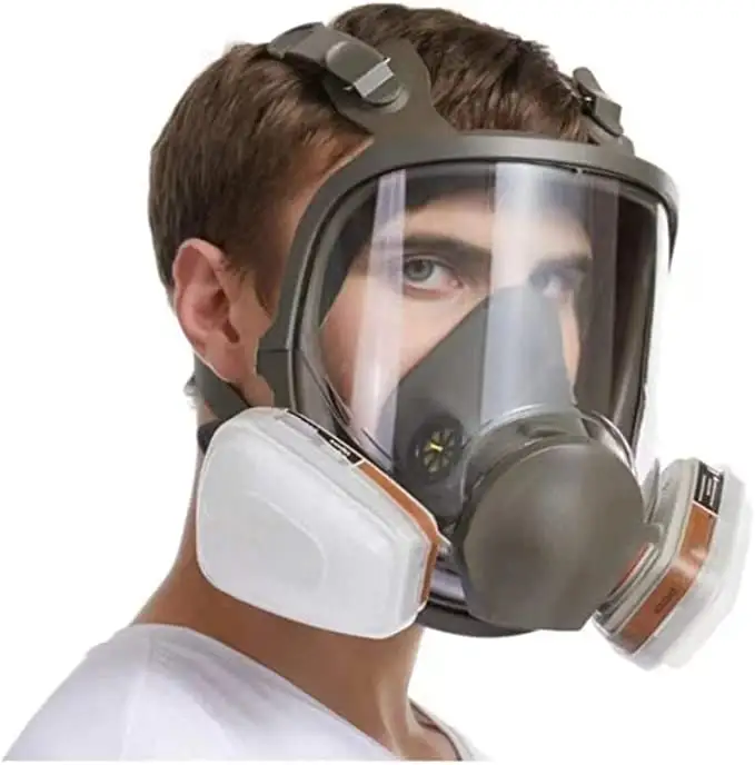 DAIERTA Máscara Facipieces Completa Silicone CE EN136 Aprovado Respirador De Gás Baioneta Dupla Cartucho De Filtragem Do Respirador Máscara De Gás