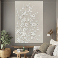 Peinture à l'huile peinte à la main 3D sur toile Texture fleurs blanches arbre peintures personnalisées en gros décoration intérieure moderne Art mural