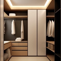 Dressing moderne et durable avec coiffeuse, mobilier de chambre modulaire écologique pour projets de villas de luxe