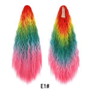 Cola de Caballo Ondulada y Rizada de 24 Pulgadas, Cola de Caballo Sintética con Clip para Mujer, Extensión de Cabello Sintético con Clip - Product Image 4