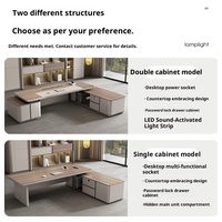 Ensemble de bureau et chaise modulaires en L de luxe haut de gamme pour mobilier de bureau de direction
