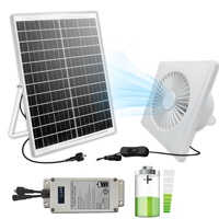 Ventilateur d'extraction solaire 12V rond blanc pour salle de bain à fixation sur fenêtre avec dissipation de chaleur