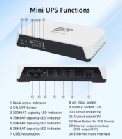 FP DC36E 36W Mini DC UPS 20000mAh Baterai LiFePO4 Cadangan Daya POE 24V 5V 9V 12V untuk Router CCTV Terminal POS