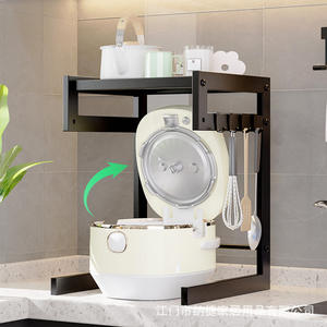 Étagère de rangement multifonctionnelle pour cuisine Najia, organiseur de comptoir pour friteuse à air, cuiseur à riz et autres appareils, avec crochets de suspension - Product Image 5